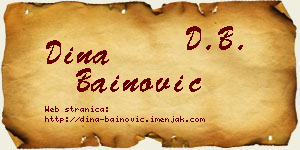 Dina Bainović vizit kartica
